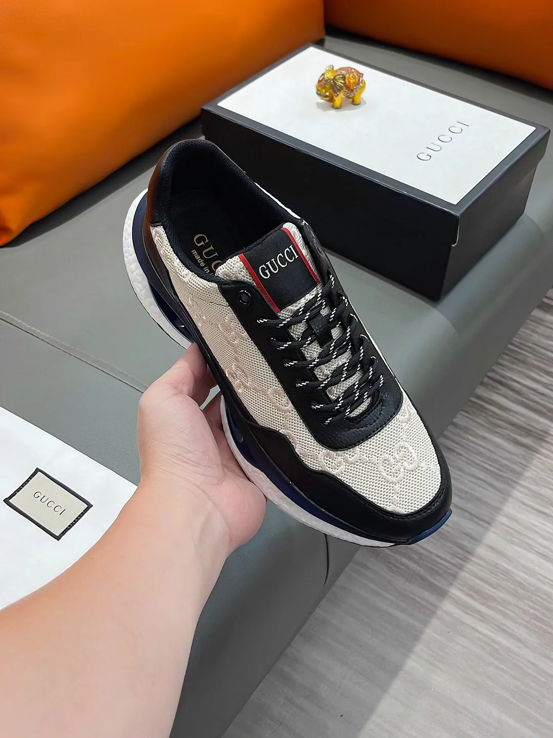 Men's shoes GUCCI "Gucci" P440 Regular size: 38-44 (casual shoes) Product materials: Selected cowhide upper, soft sheepskin lining; original outsole.